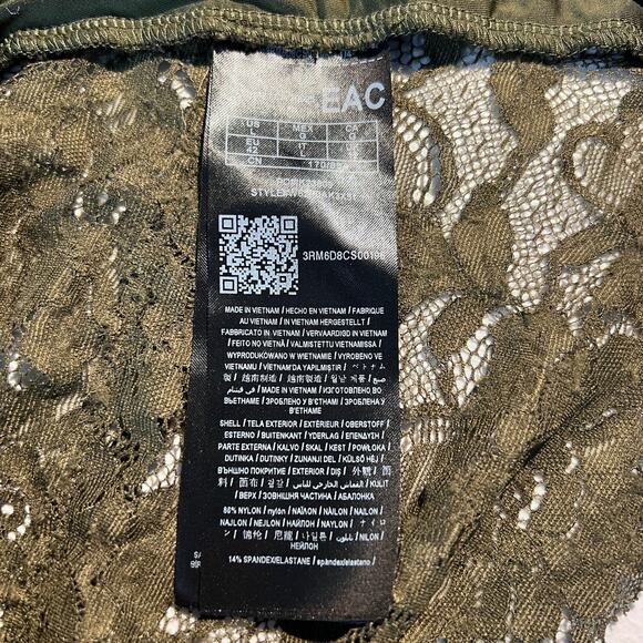 Guess Top Babydoll Green Lace Cami Tank Forest Fairy Goblincore Y2K Grunge Boho - Picture 7 of 7